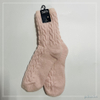 Wholesale and custom super soft cable knitted sock double layer women sock 