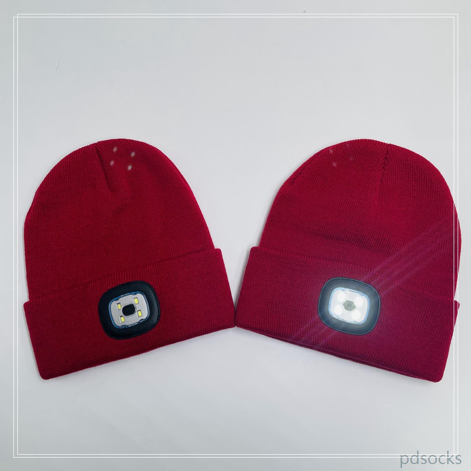New warm ski cap with lights accept custom 