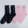Wholesale women feather yarn star and moon cosy socks home socks 