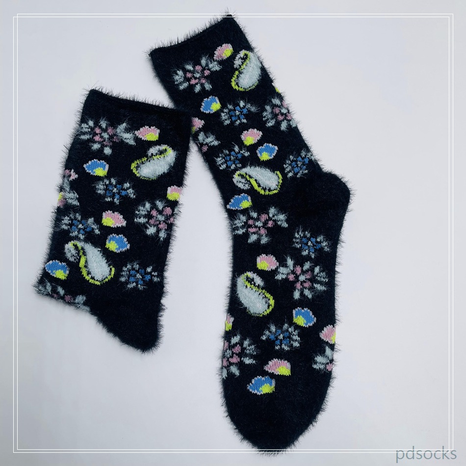 HOT Sale Women Girls Medium Feather Fuzzy Cosy Socks Home Socks Fuzzy Sock 