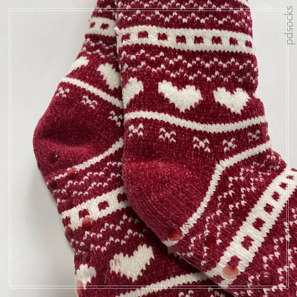 Wholesale chenille yarn socks knitted home socks snowman Cosy Double Layer Floor Socks