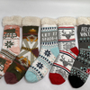 Wholesale sherpa thick cotton lining slipper socks women socks accept custom