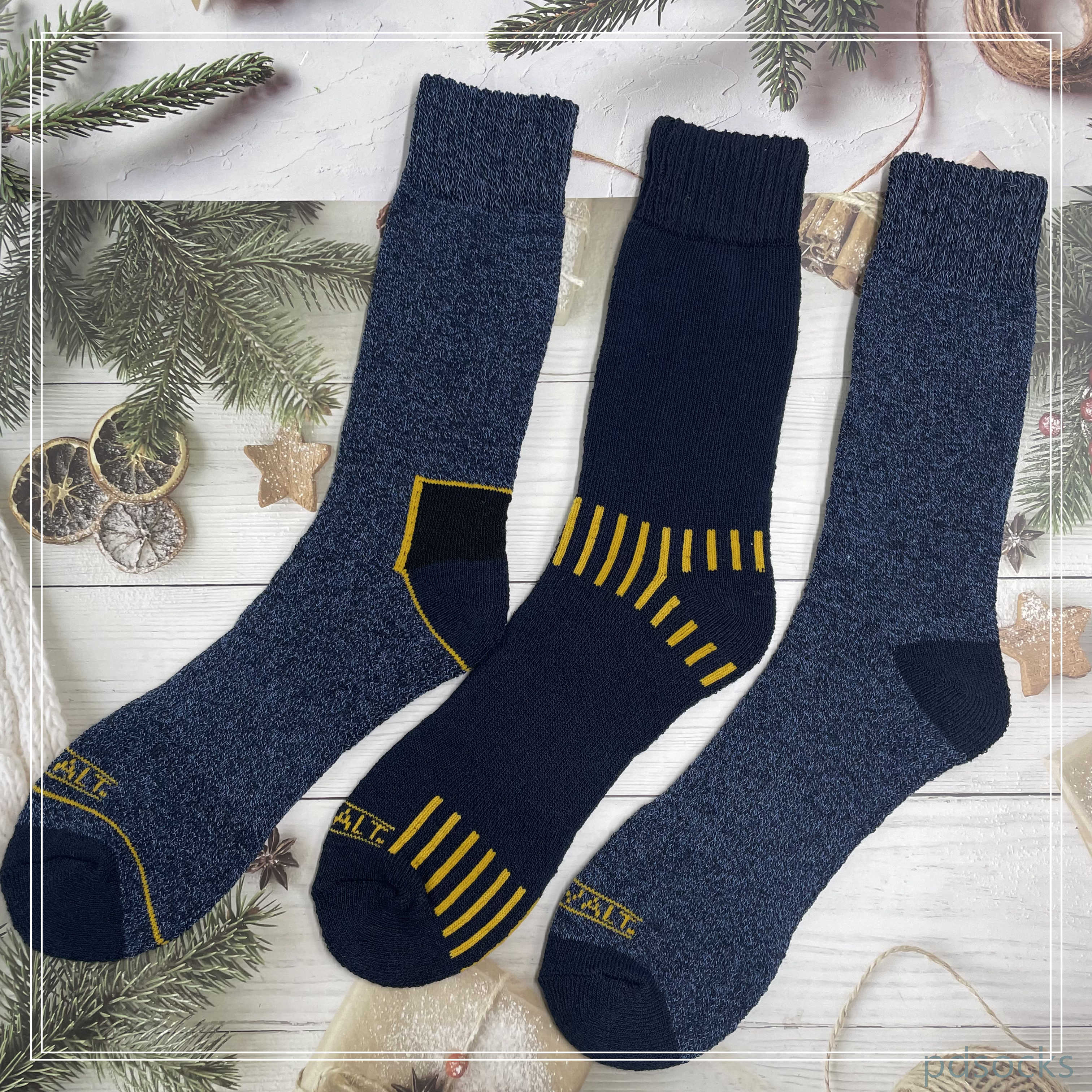 Cutomized Mens recycled cotton socks work sock 3PK 