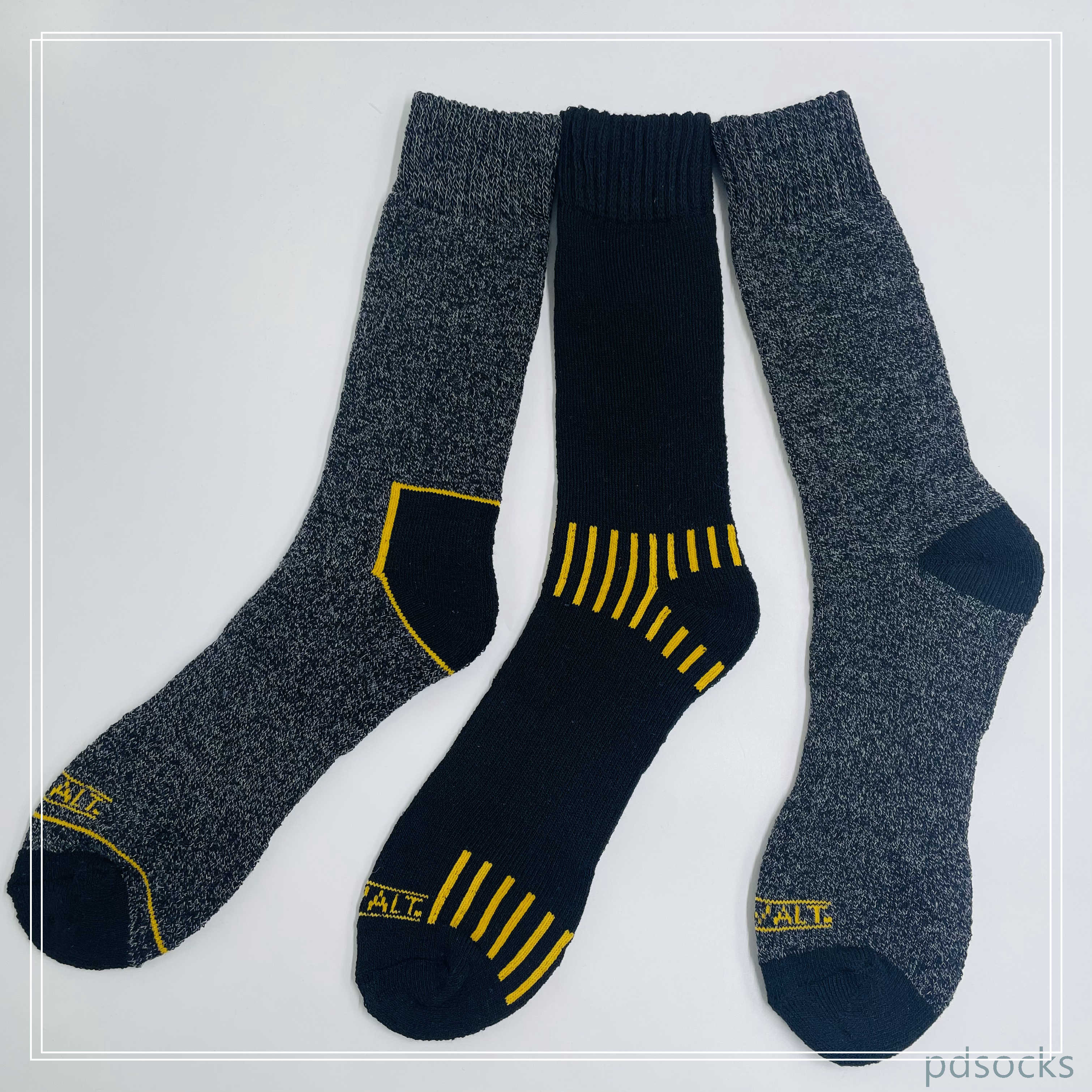 Cutomized hot sale Mens recycled cotton socks work sock 3PK 