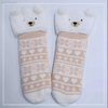Wholesale bear  thick cotton lining slipper socks Series with fringe 3D cartoon non-slip floor sock 