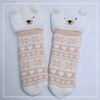 Wholesale bear  thick cotton lining slipper socks Series with fringe 3D cartoon non-slip floor sock 