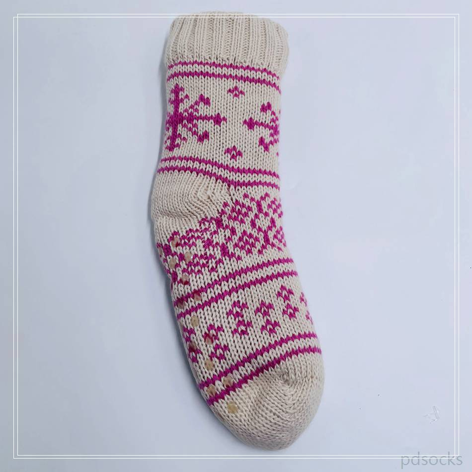 Wholesale snow cotton lining series sherpa thick cotton lining slipper socks