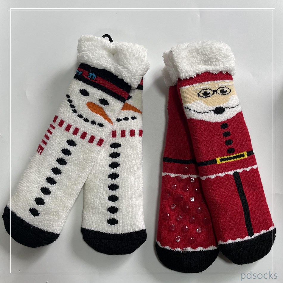 Wholesale cosy slipper socks knitted home socks snowman Cosy Double Layer Floor Socks Hot sale 