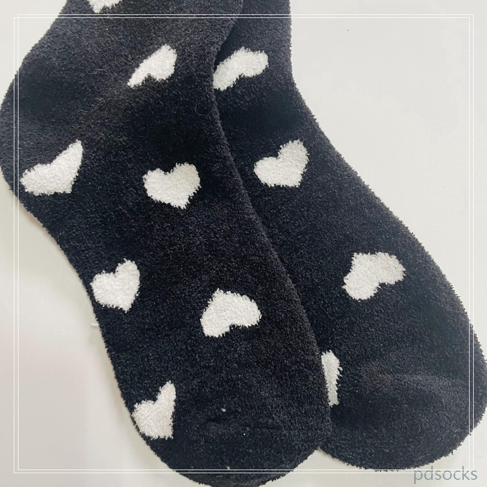 Customized hot sale heart cosy sock fuzzy home sock women sock kids sock 