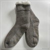 Wholesale color gray yarn cosy Knitted Slipper Home Socks Cosy Double Layer Thick Warm Sock cosy sock 