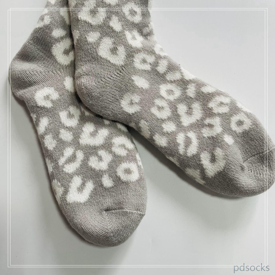 Wholesale double layer cosy sock feather yarn inside knitted home sock women socks 