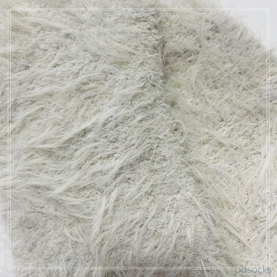 Custom super soft brushed knit socks long feather yarn cosy sock women sock 