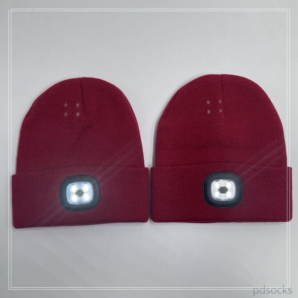 New warm ski cap with lights accept custom 