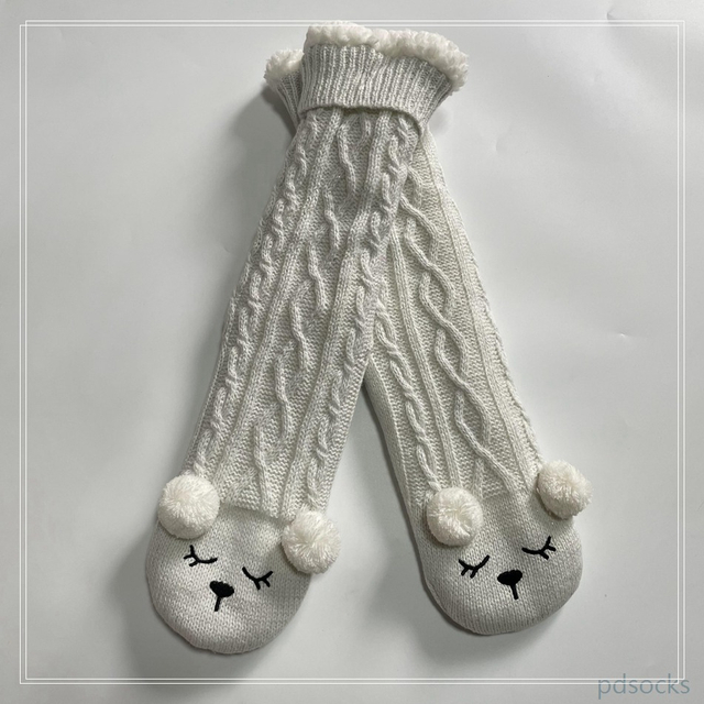 Wholesale 3D Ear Sherpa Socks Double Layer Home Socks Non-slip Winter Floor Socks 