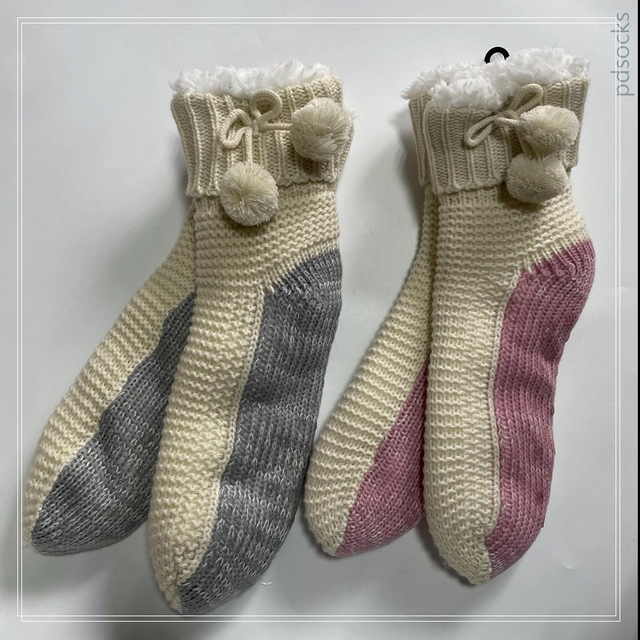Wholesale Knitted Slipper Home Socks Cosy Double Layer Thick Warm Sock 