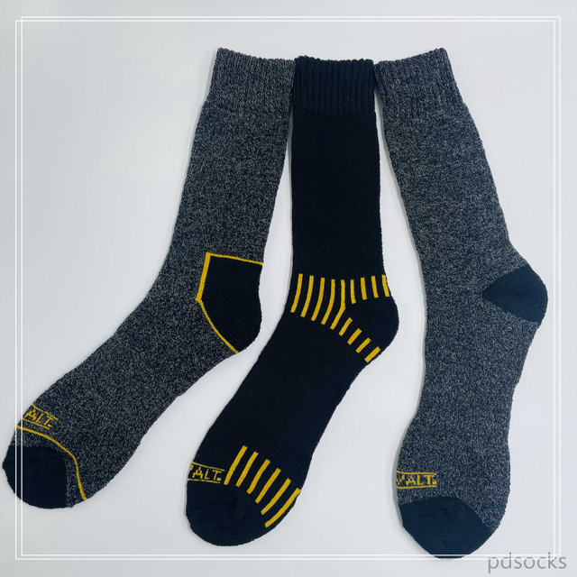 Cutomized hot sale Mens recycled cotton socks work sock 3PK 