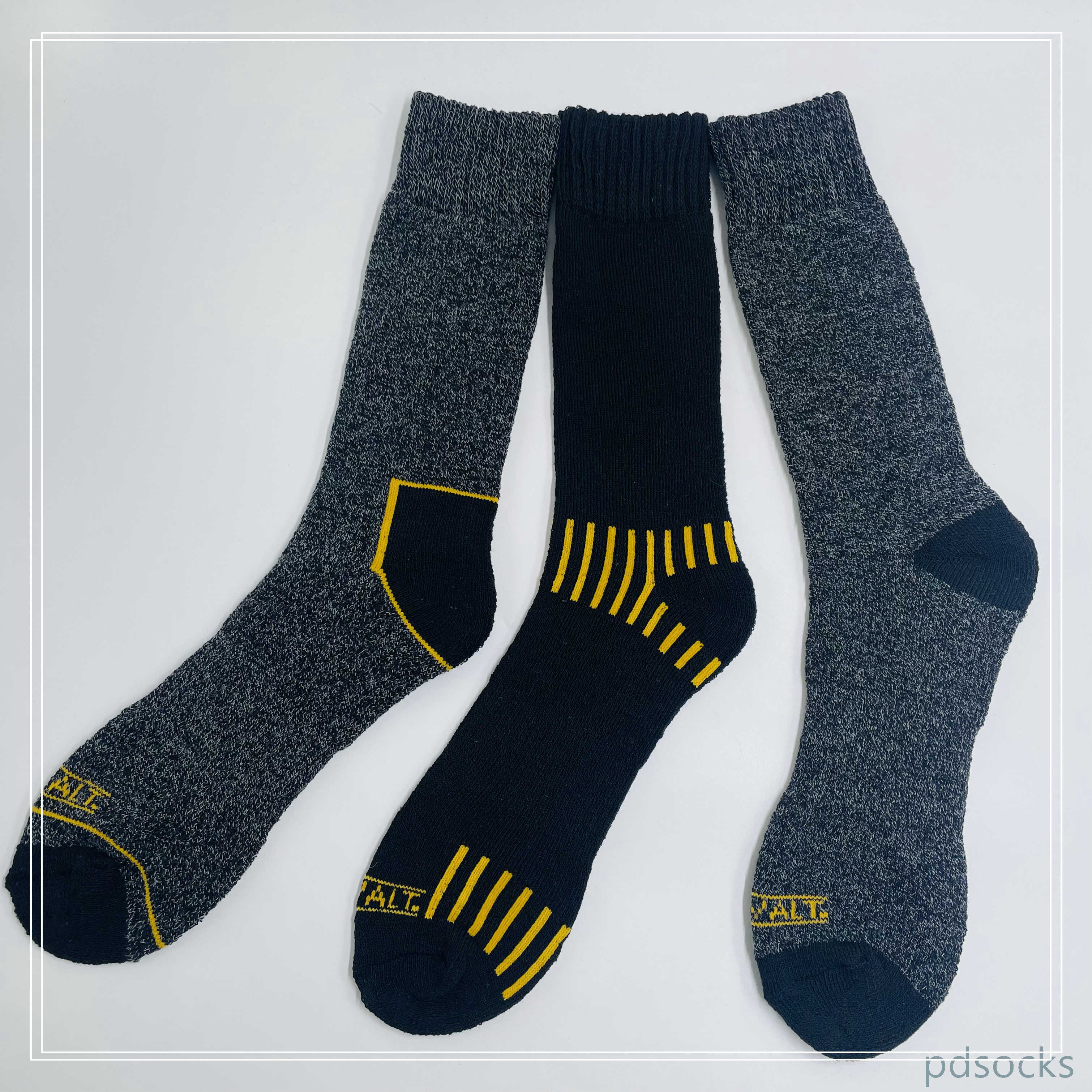 Cutomized hot sale Mens recycled cotton socks work sock 3PK 