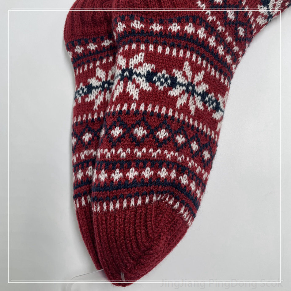 Wholesale double layer cotton fleece Sherpa socks adult indoor sock knitted thermal sock 