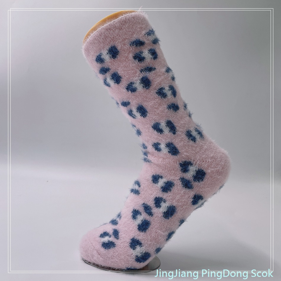 Wholesale fleece cosy sock knitted cosy socks fashion warm women sock 