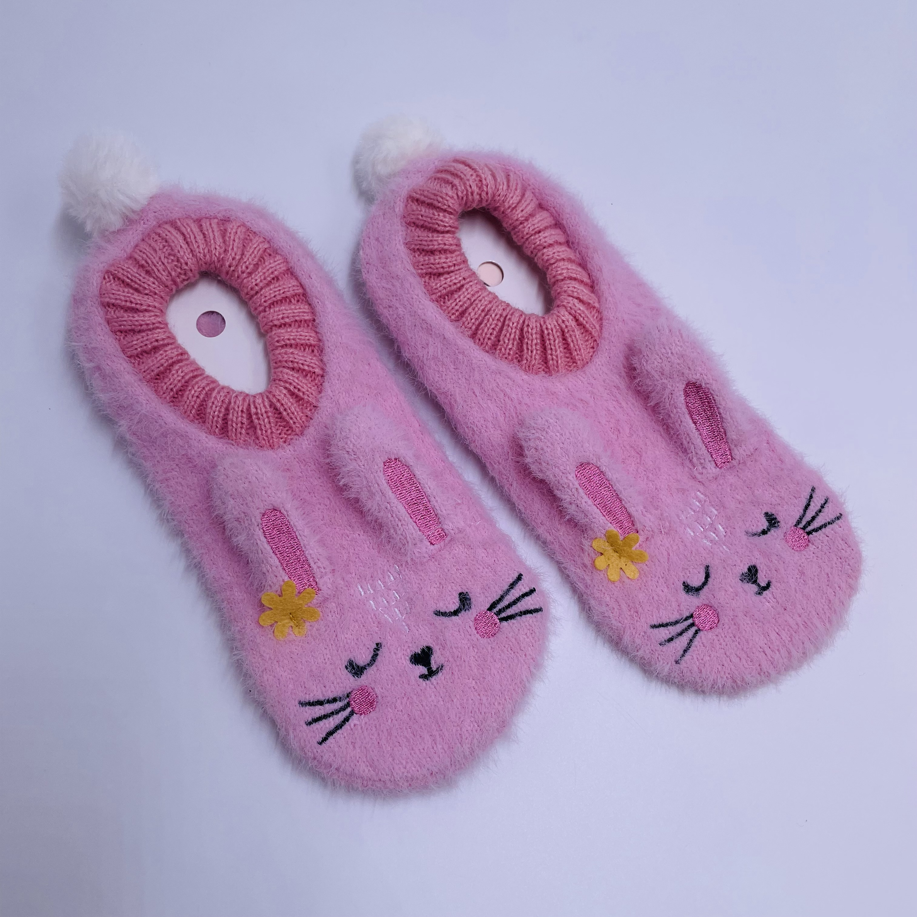 Wholesale home shoes Slipper Sock feather yarn Non-slip Floor Socks Knitted Shoes