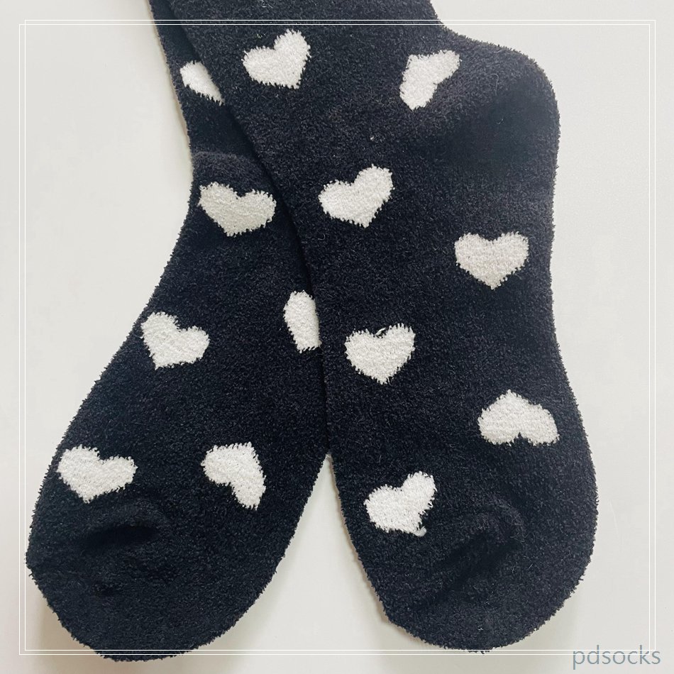 Customized hot sale heart cosy sock fuzzy home sock women sock kids sock 