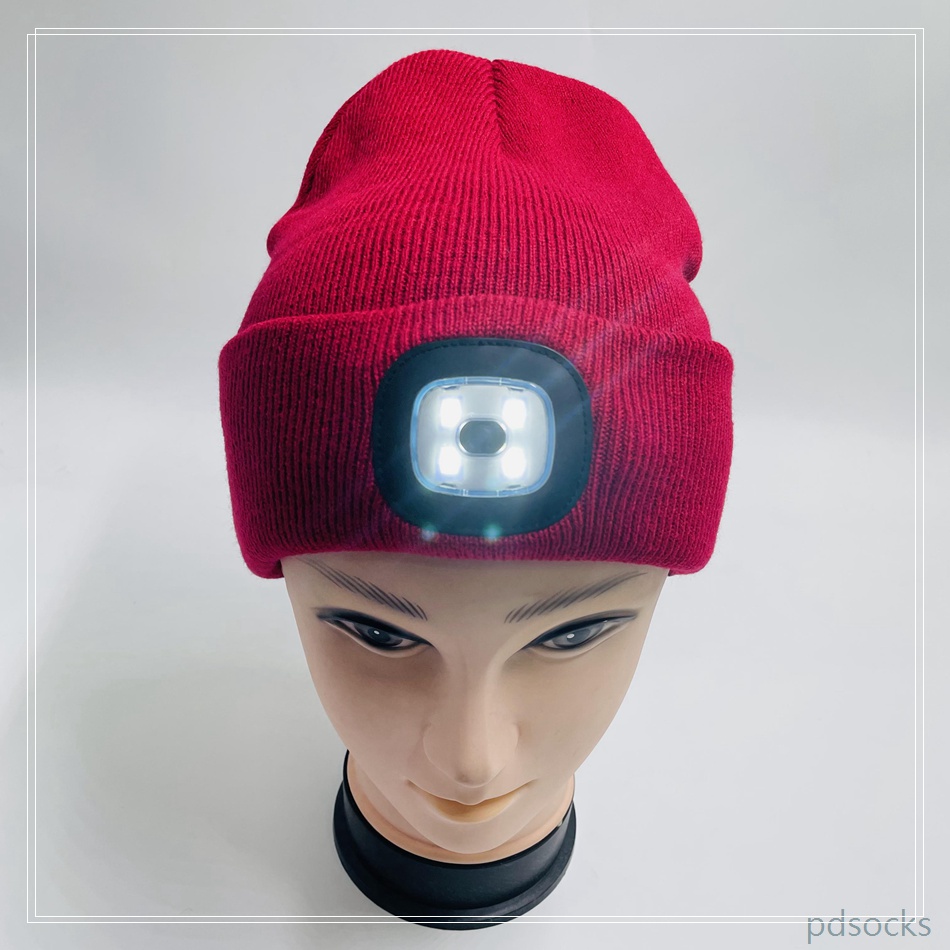 New warm ski cap with lights accept custom 