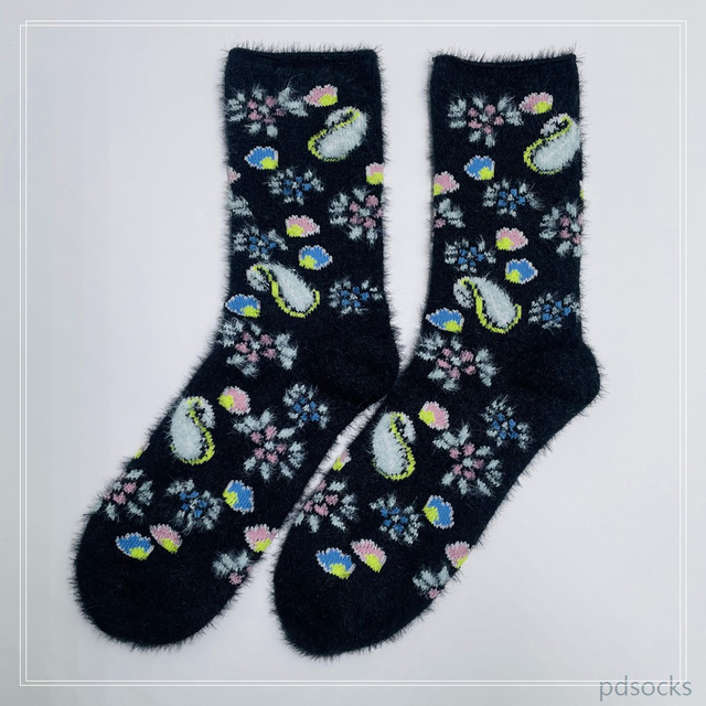 HOT Sale Women Girls Medium Feather Fuzzy Cosy Socks Home Socks Fuzzy Sock 