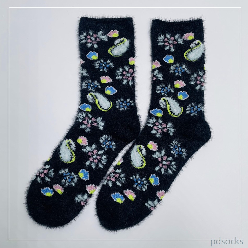 HOT Sale Women Girls Medium Feather Fuzzy Cosy Socks Home Socks Fuzzy Sock 