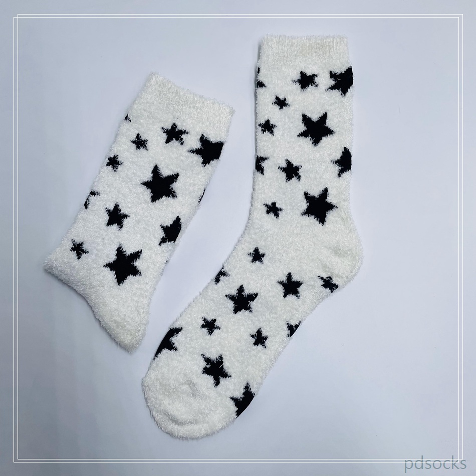 Wholesale long feather yarn Red Cosy Socks Home Socks fuzzy sock 