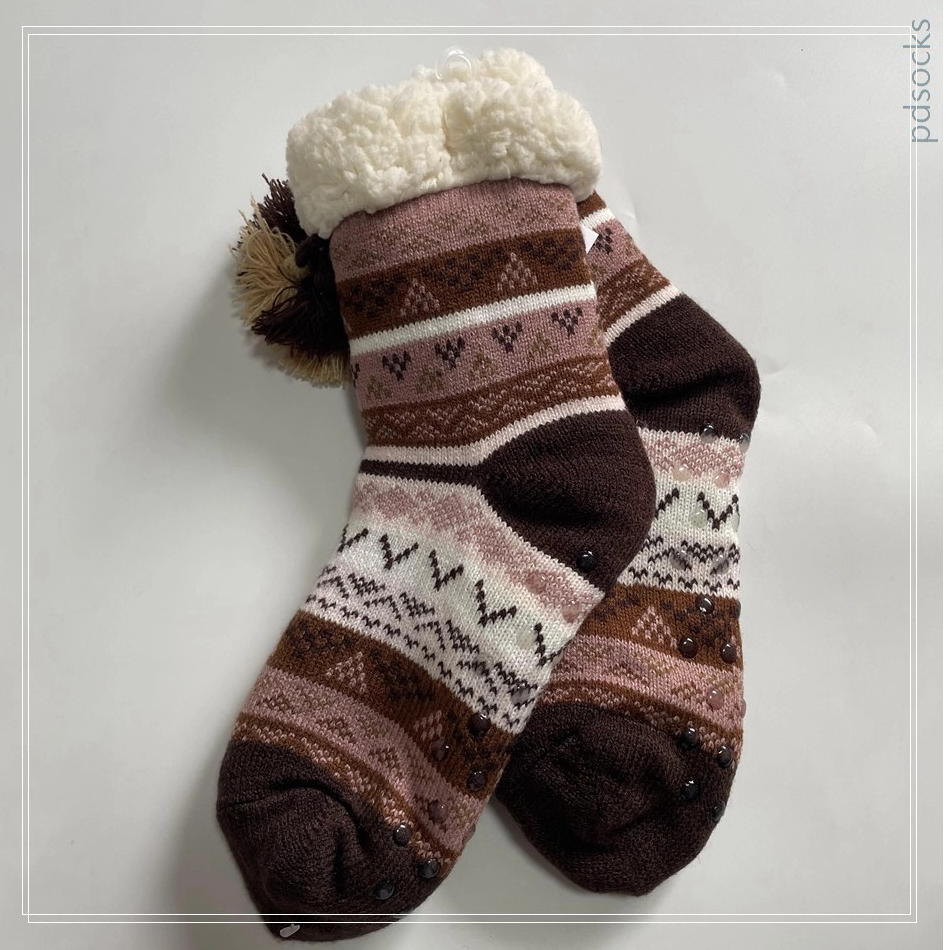 Wholesale hot sale knitted Sherpa sock kids home sock sleep knitted warm sock non-slipper floor socks