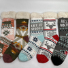 Wholesale sherpa thick cotton lining slipper socks women socks accept custom