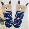 Wholesale bear  thick cotton lining slipper socks Series with fringe 3D cartoon 